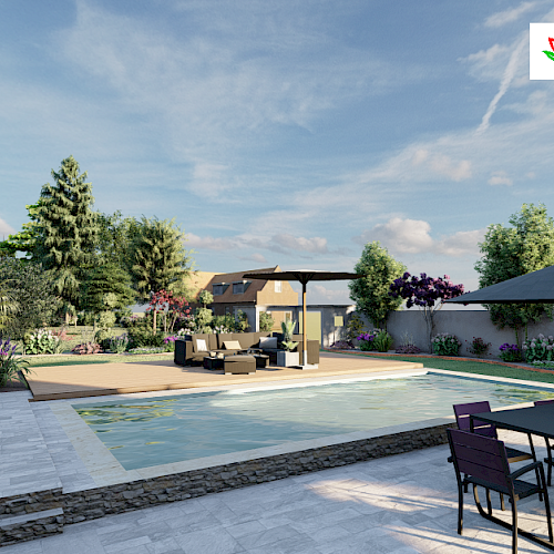 Étude 3D — Aménagement de piscine de l'idée à la réalisation